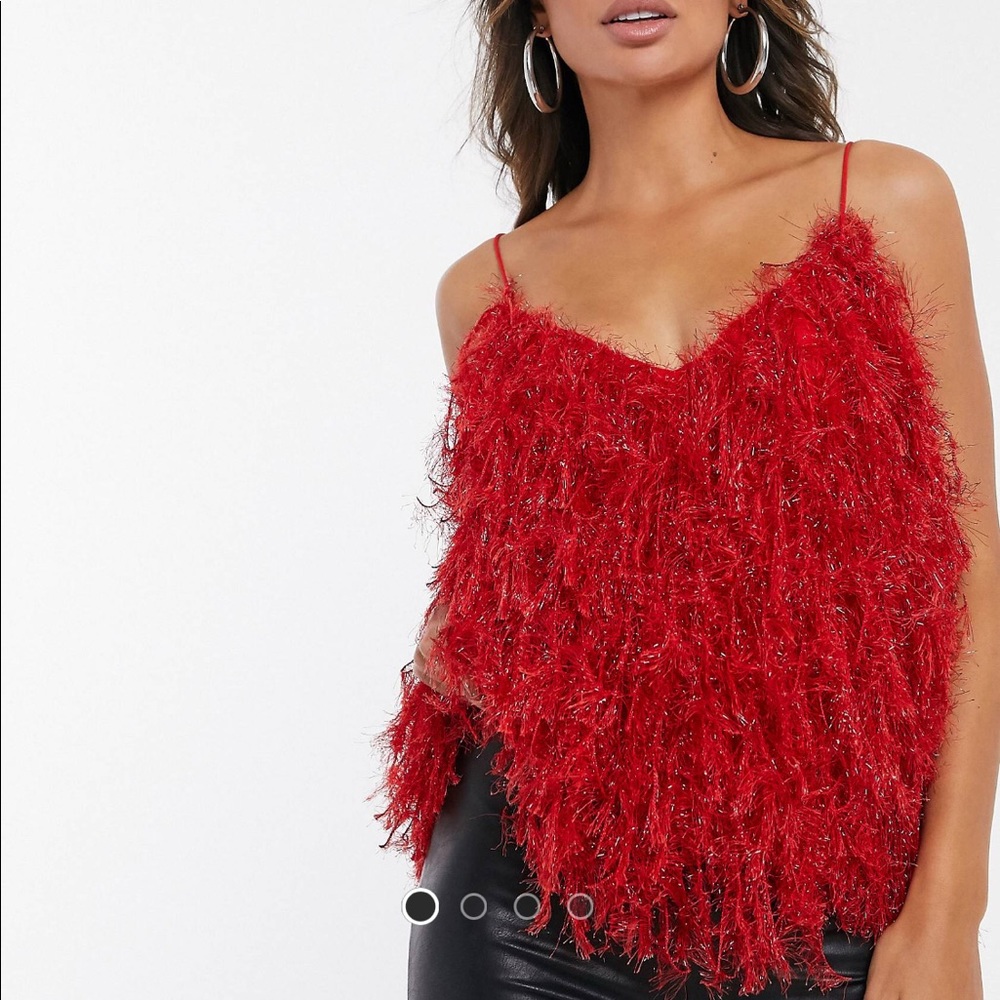 Brand new feather embellished top